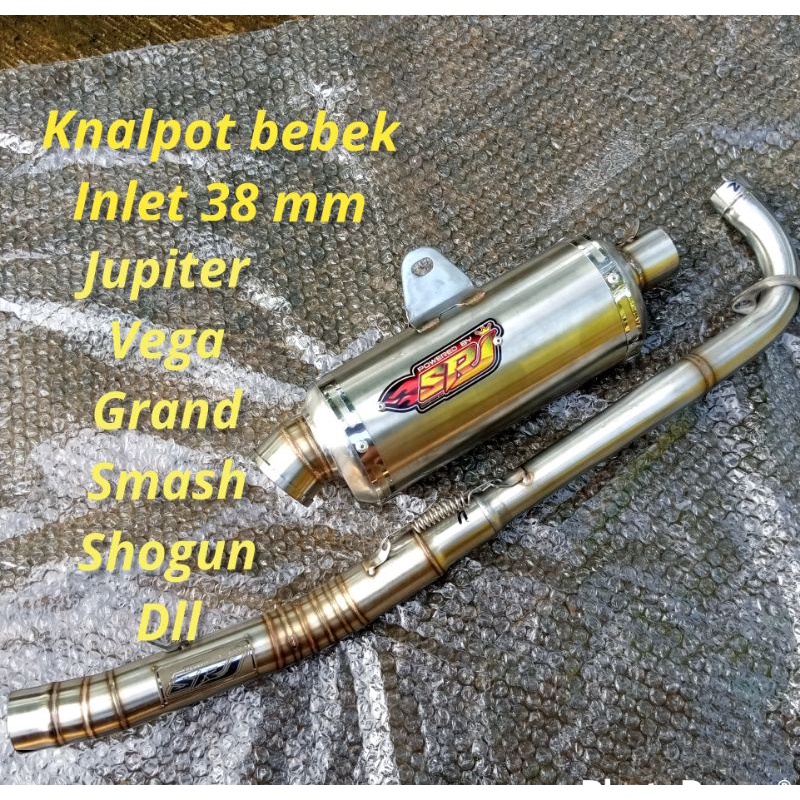 knalpot racing srj 354 original bebek inlet 38 mm pipa leher 28 mm jupiter z vega r zr lama new prim