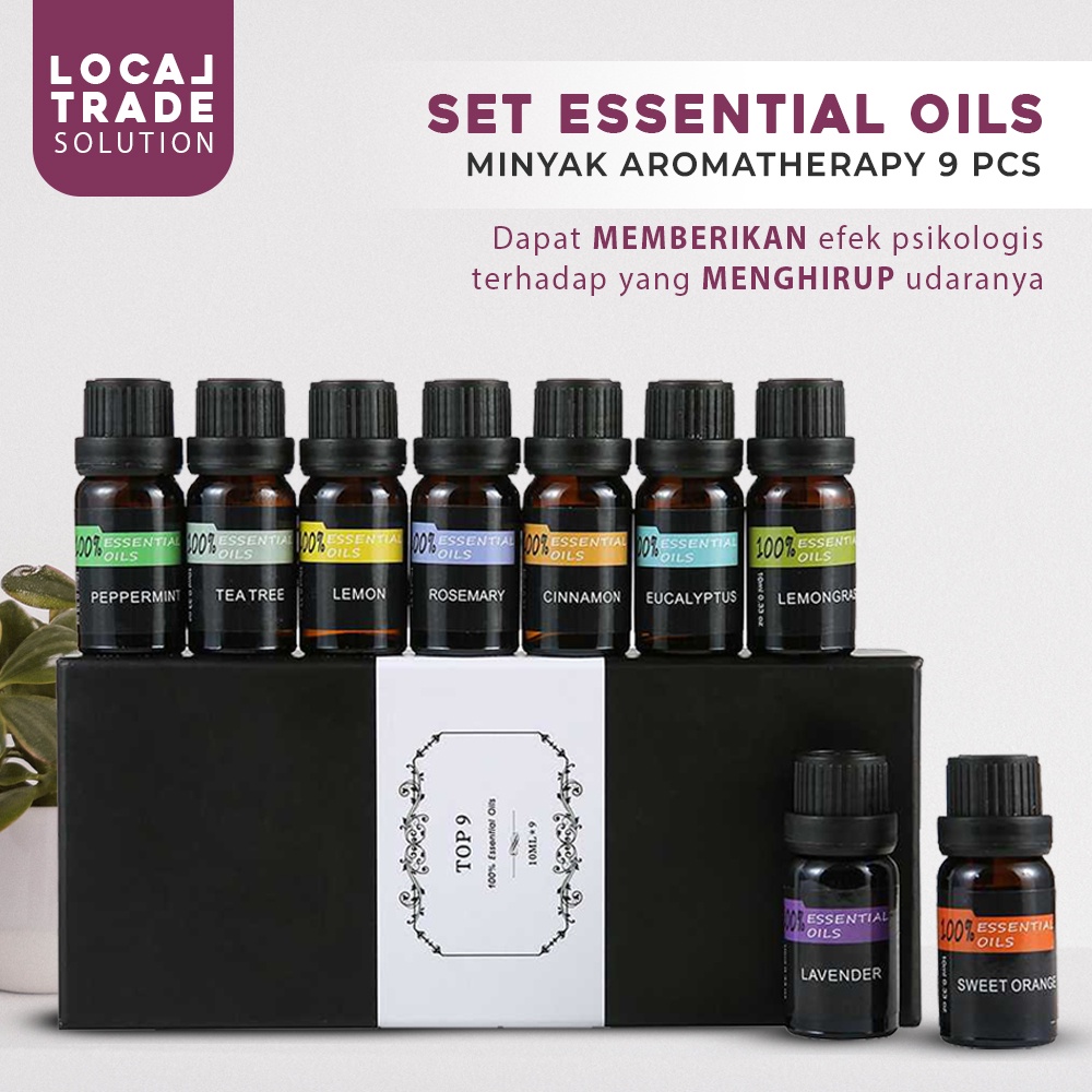 Eighteen Pure Essential Oils Minyak Aromatherapy 10 ml 9PCS - TOP9