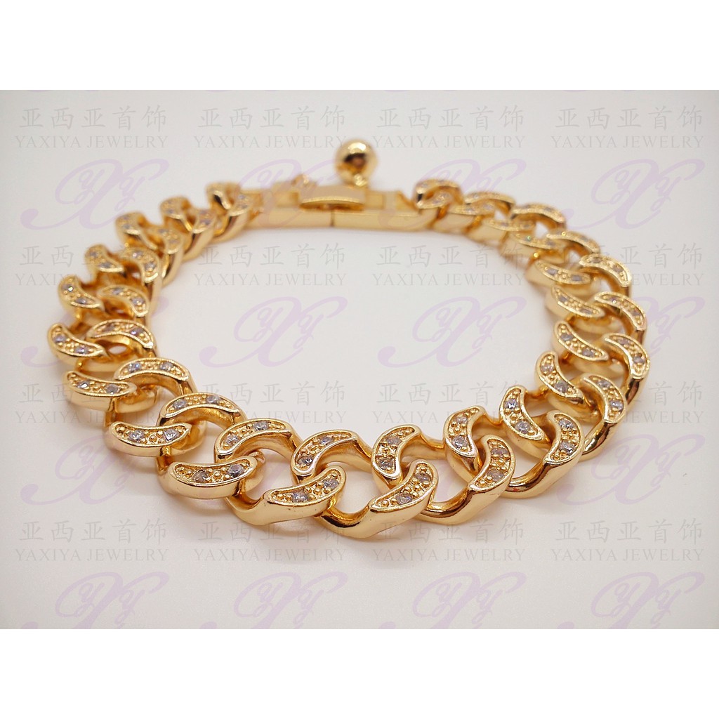 

Yaxiya gelang dewasa perhiasan imitasi warna gold 18K 762