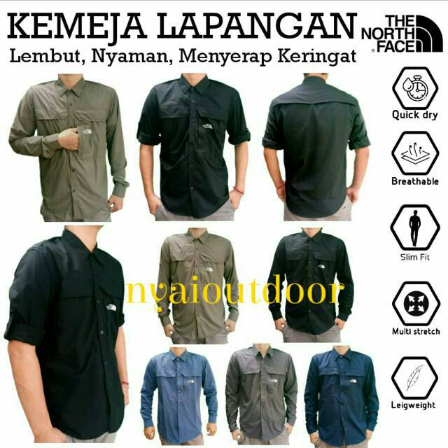 kemeja lapangan pdl quickdry TNF