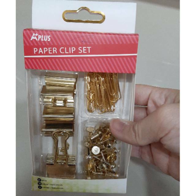 

Paper Clip Set Emas / Penjepit Kertas Set Emas / Klip Kertas Emas