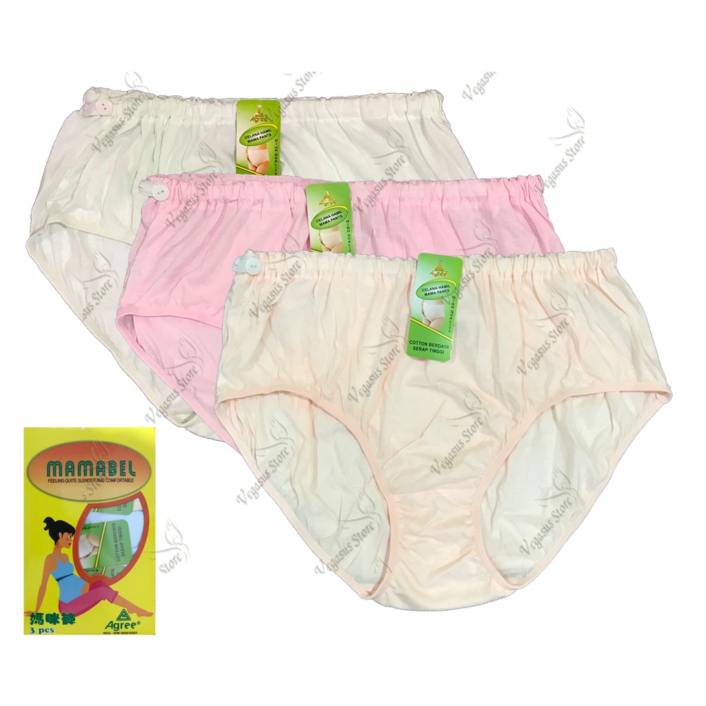 3Pcs Celana Ibu Hamil 1BOX kuning Ukuran XL &amp; XXL Celana Dalam Ibu Hamil MAMABEL /Maternity