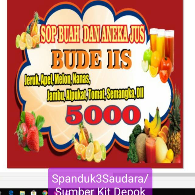 

Spanduk untuk jualan sop buah dan aneka jus