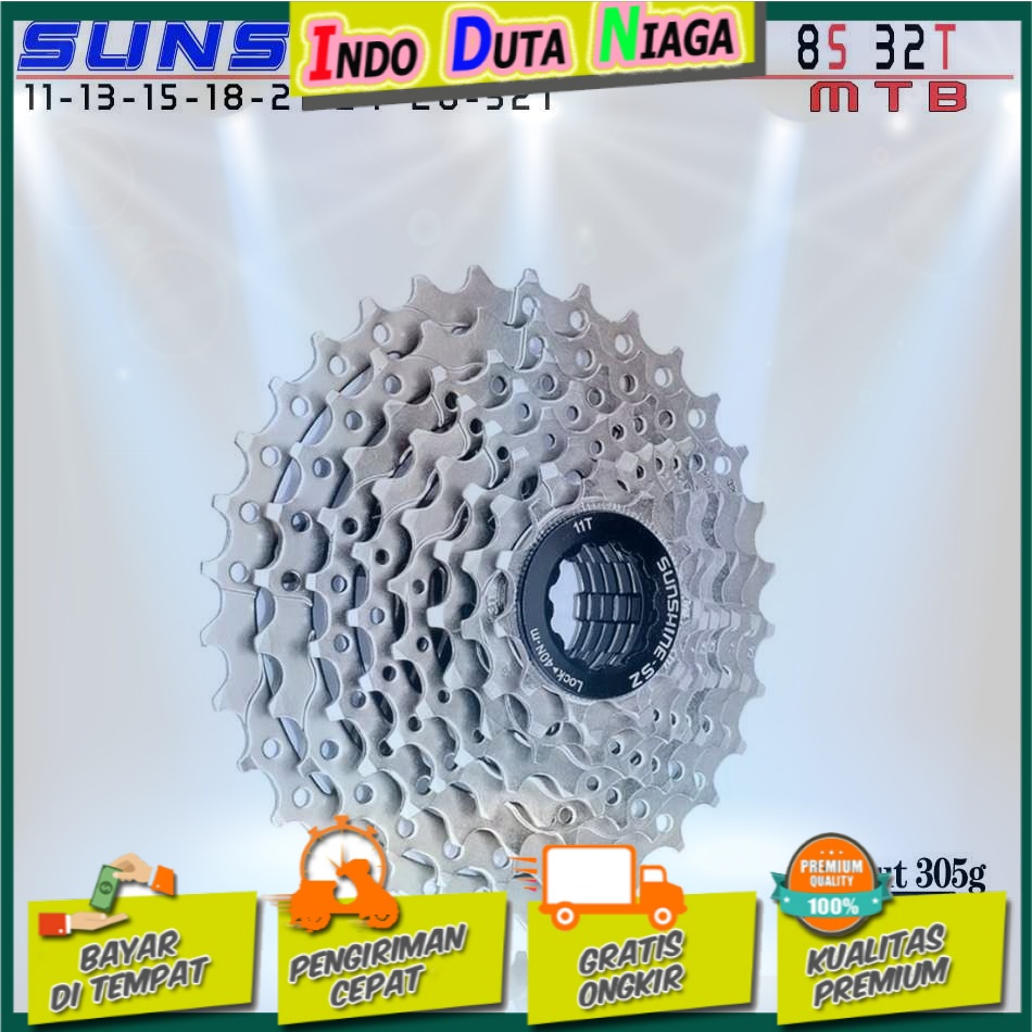 SUNSHINE Gigi Sprocket Sepeda Aluminium 11-32T 8 Speed - JM312