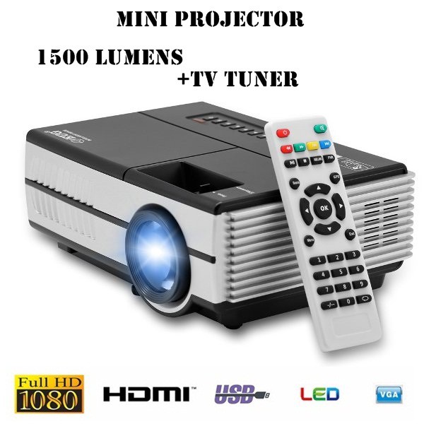 Projector EUG 600D Ress.960*640 1080p + TV Tunner (1500 Lumens) Free Mini Tripod