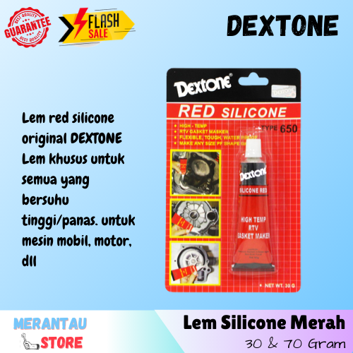 

Lem Silikon Merah Dextone Red Silicon Untuk Mesin 30 gram 70 gram Asli 100% Original