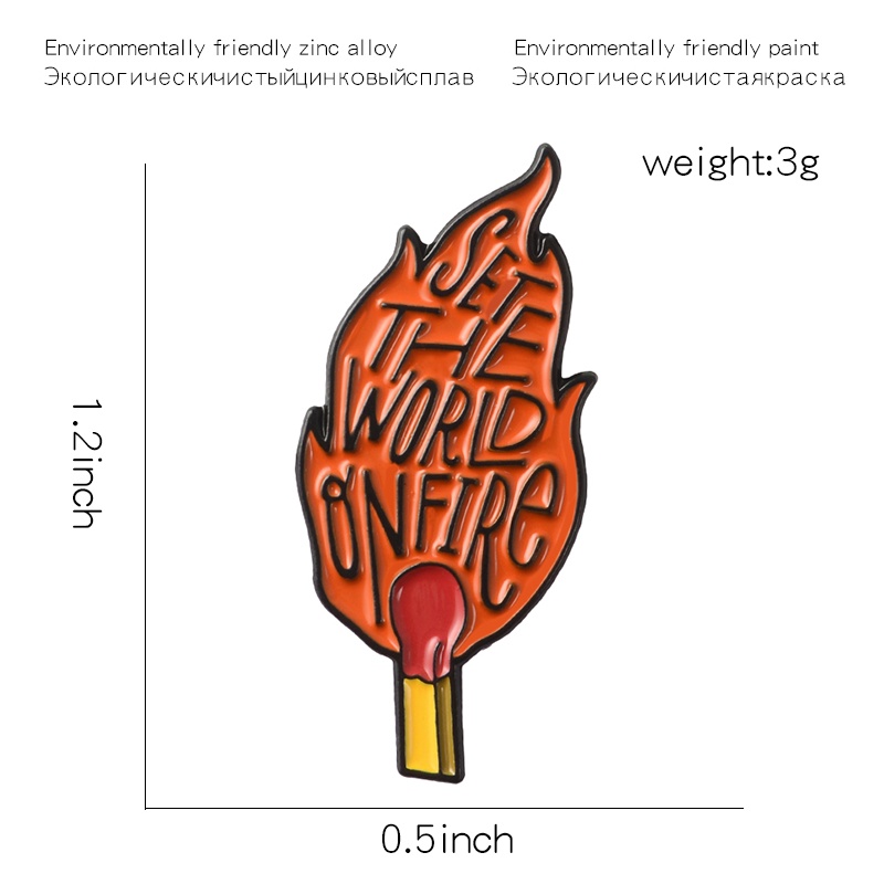 Bros Pin Enamel Desain Korek Api Untuk Pria Dan Wanita