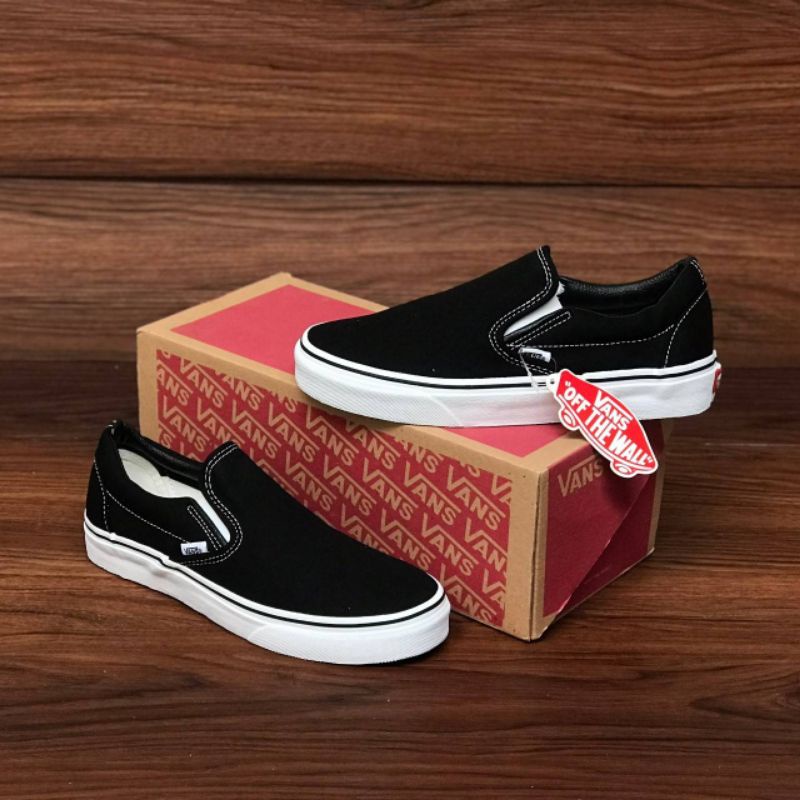 Vans slip on classic black white import