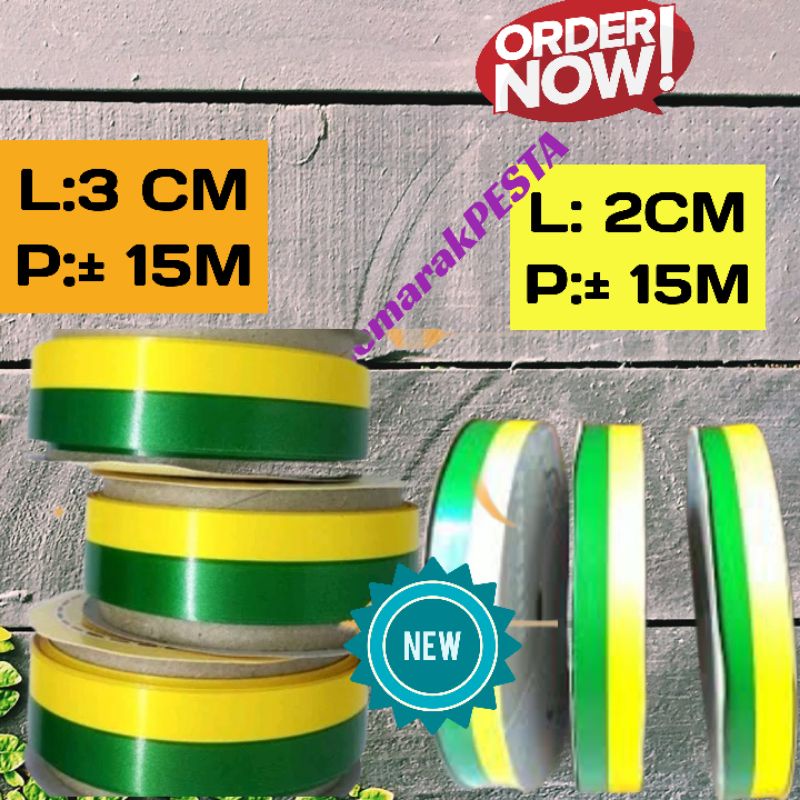 

pita rol idul fitri, dobel warna, pita dekorasi lebaran pita parsel lebaran, pita kado lebaran
