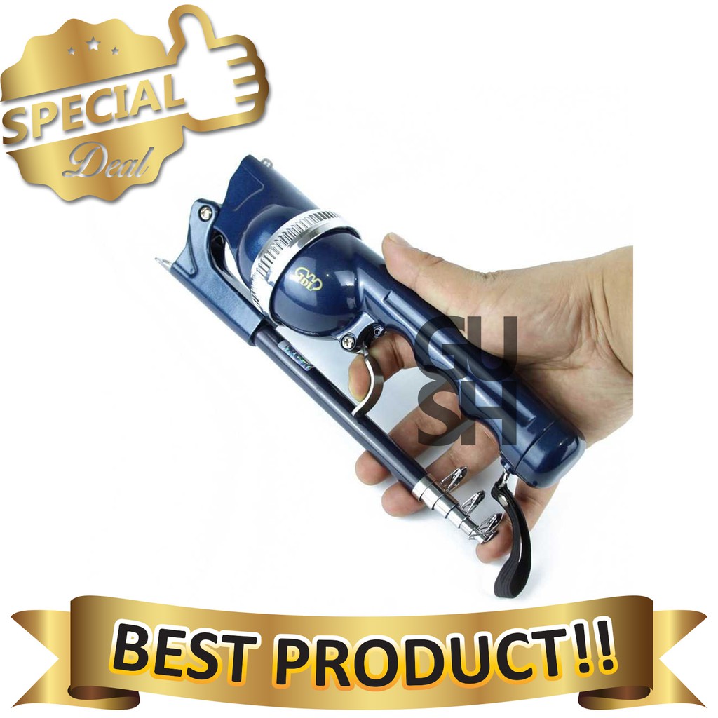 Joran Pancing Foldable Telescopic Fishing Rod 1.3M & Fishing Reel - Joran Pancing Lipat Dengan Reel