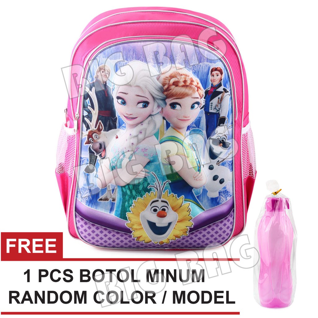 Tas Ransel Anak Perempuan Karakter - Big Emboss - PINK.RTM + FREE Botol Minum