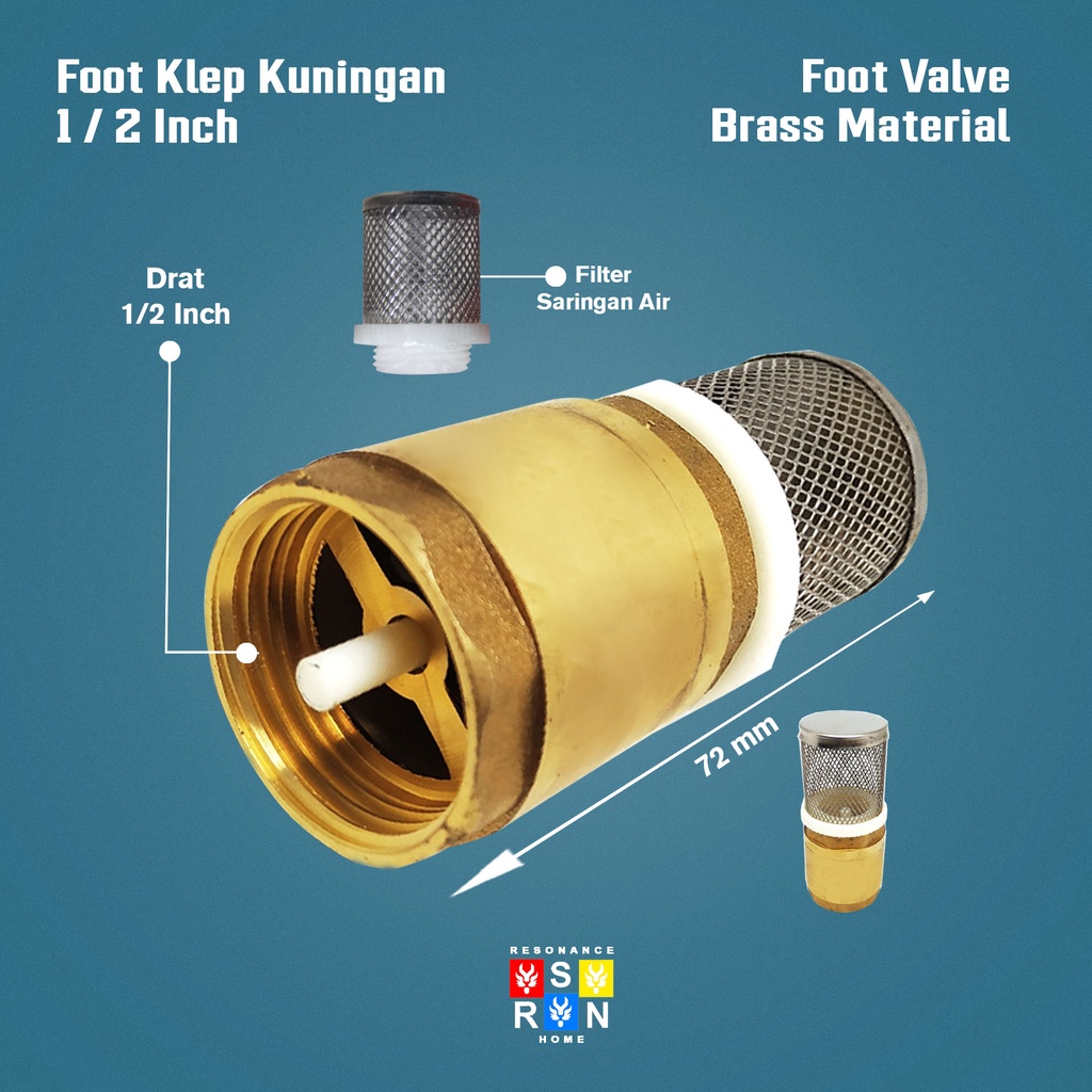 Foot Klep 1/2 Inci Kuningan / Saringan Tusen Pompa Resonance Home