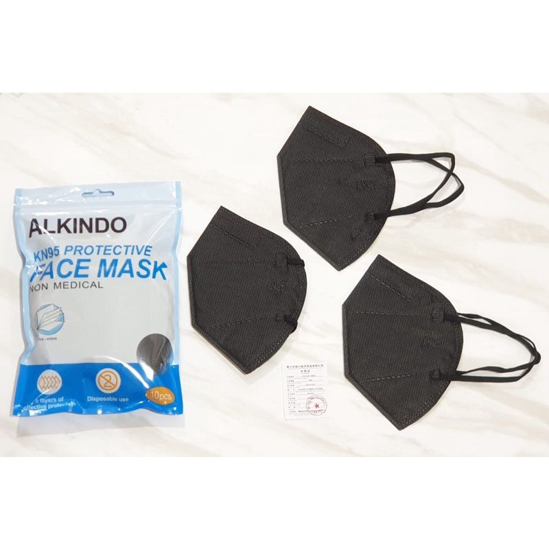 Masker KN95 Alkindo warna hitam isi 10 pcs Earloop