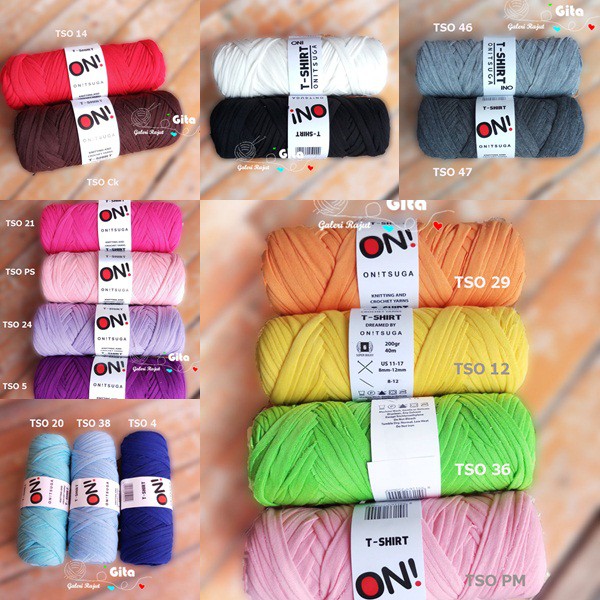 Benang Kaos Onitsuga/T-Shirt Yarn/Benang Rajut Kaos