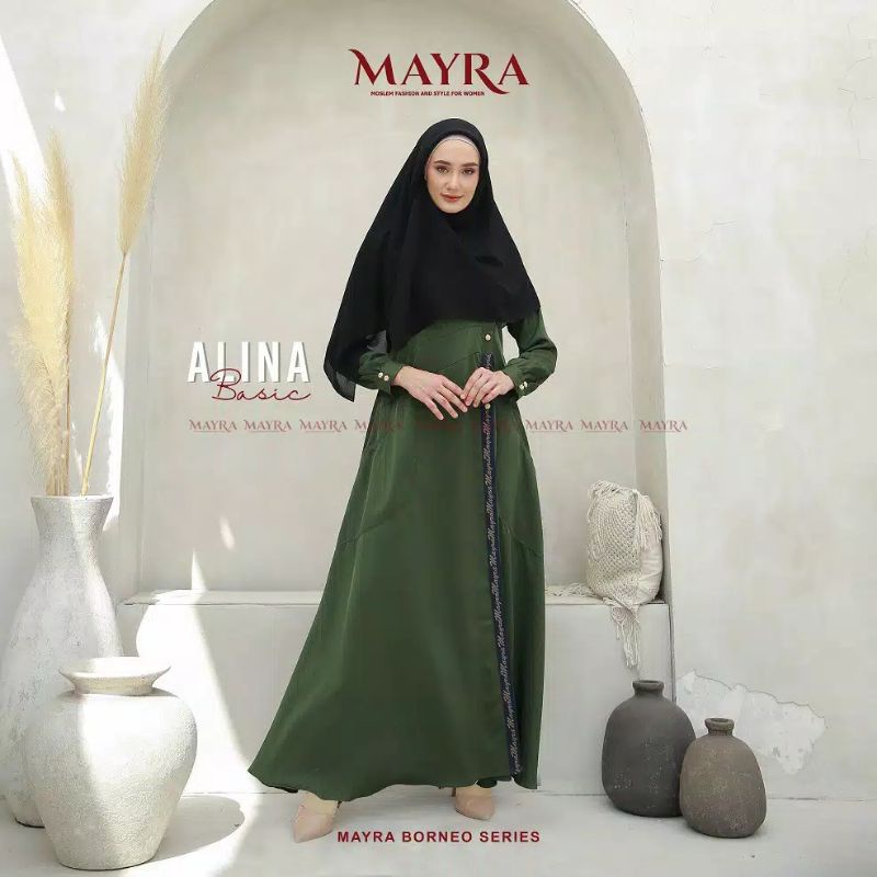 Dress Alina basic by Mayra  -  Dress Alina Original by Mayra Official  - Gamis Alina