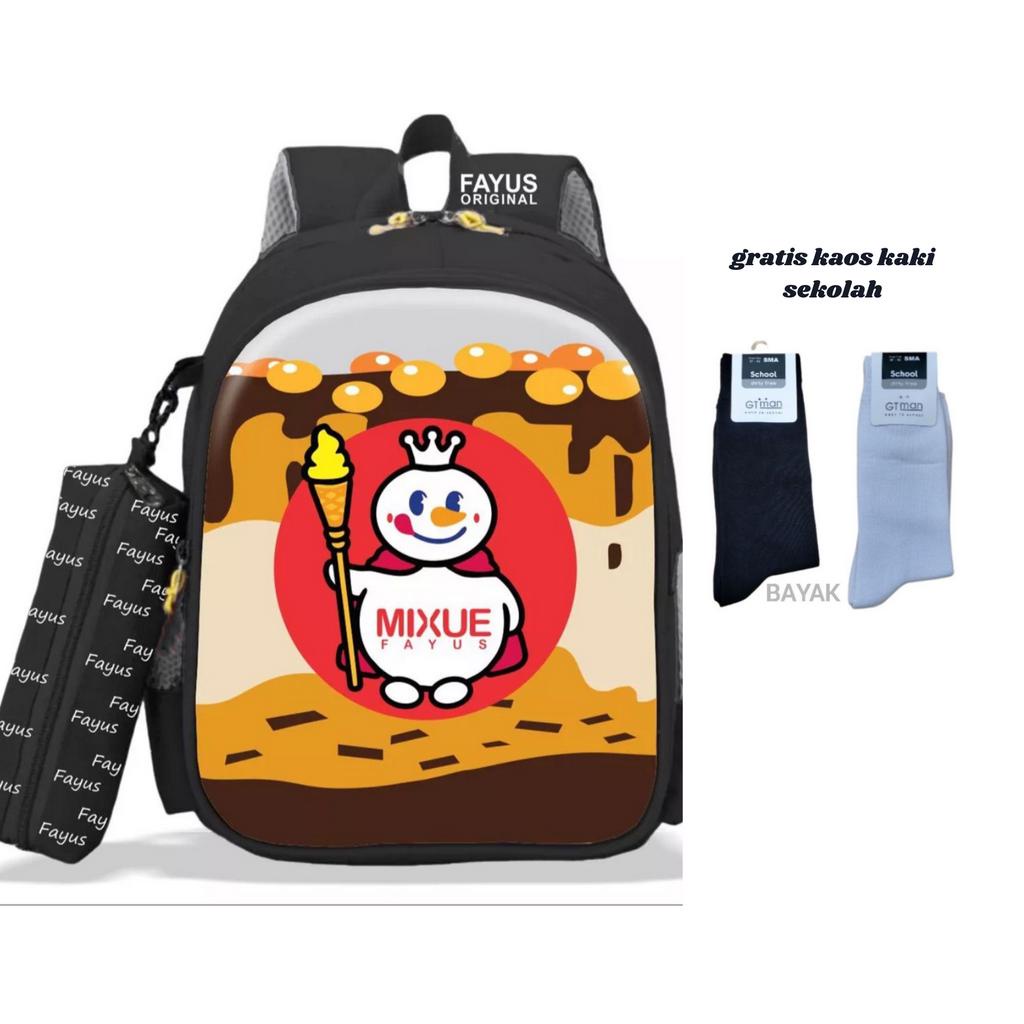 PREMIUM - tas ransel anak sekolah PAUD TK SD LAKI 2in1 PREMIUM VIRAL terbaru 2023 karakter ES KRIM MIXSUE terlaris bisa COD Gratis Kaos Kaki