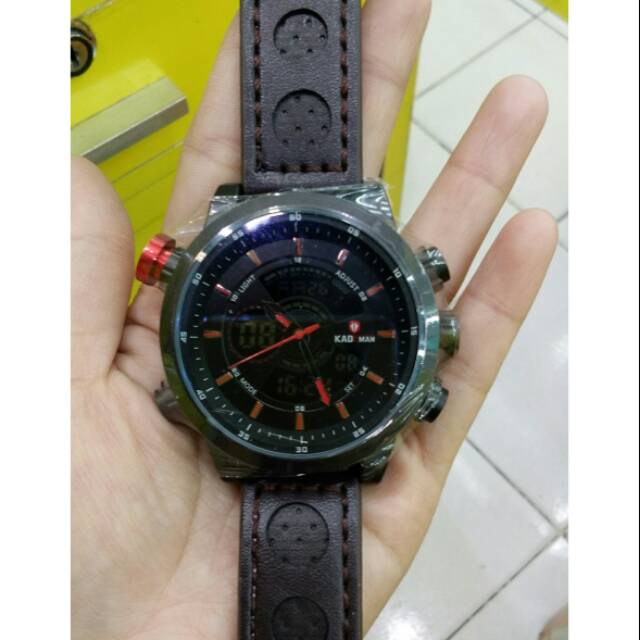 Jam tangan pria KADEMAN kulit double time