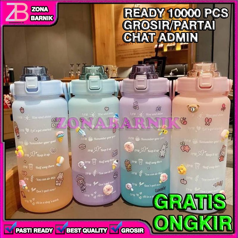 [ZB] BOTOL MINUM VIRAL MOTIVASI GRADASI 2 LITER STIKER 2D 3D 2L