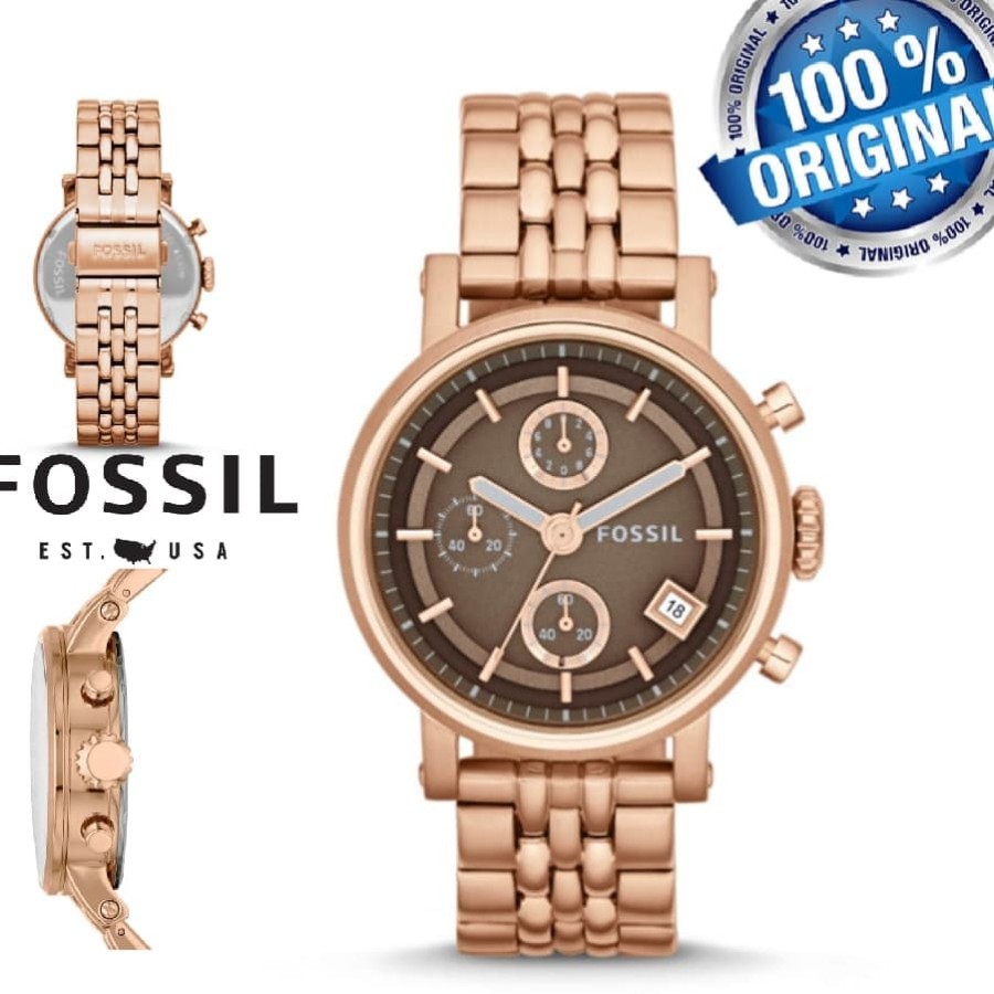 Hot Sale Jam Tangan Wanita Merk Fossil Original100% Type : ES3494 Baterai Garansi 1th