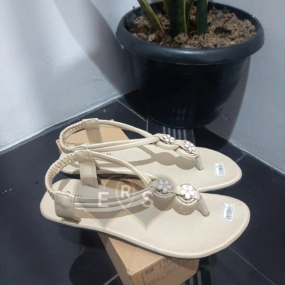 TOKOERS SDPD05 Sepatu Sandal Wanita Perempuan Model Teplek Tali - Motif Bunga