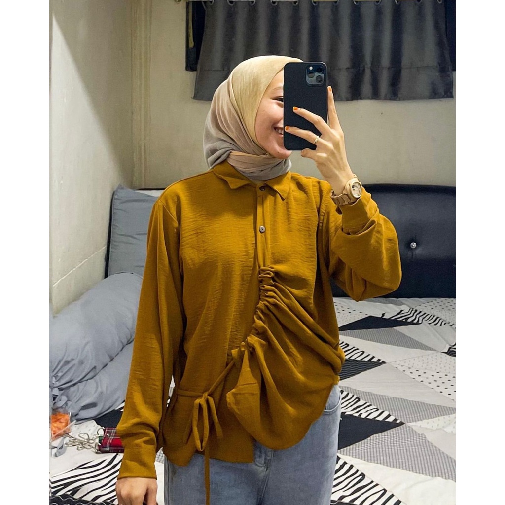 ARLETA BLOUSE WANITA PREMIUM AIRFLOW CRINCKLE DEODORA RAYON