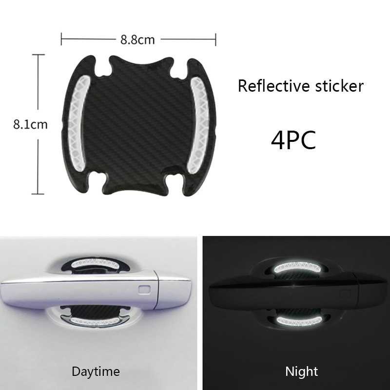 Best Seller ! Seametal Reflective Sticker Gagang Pintu Mobil Carbon Fiber 4PCS 1185