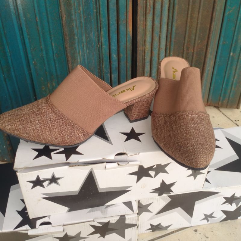 Sandal Wanita Hak Tahu 3cm Terbaru Sandal Selop Wanita Sandal Pesta