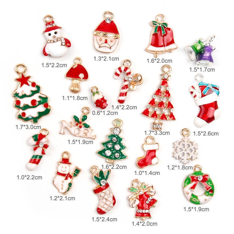 [19PCS  Enamel  DIY  Christmas Charms Xmas Tree decorations for  Christmas Festival Home Party ]