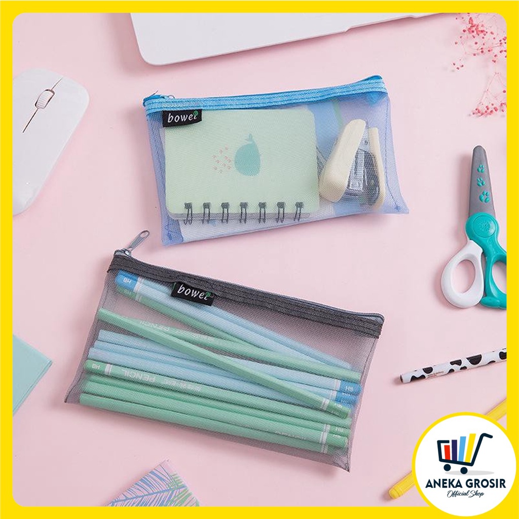 

ANEKAGROSIR | TEMPAT PENSIL - KOTAK PENSIL STRIP - JARING BOWEL - POUCH KOSMETIK RAINBOW