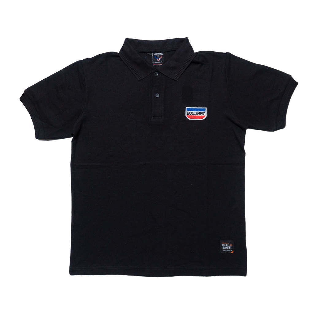 BULLSHIRT Kaos Polo Kerah Pria Distro Original Premium Lacoste Polo Shirt Hitam 06