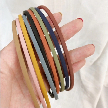 PROMO SPESIAL BANDO DOFF POLOS 0.5CM Bandana Lidi Korea - Bando Tipis - RANDOM
