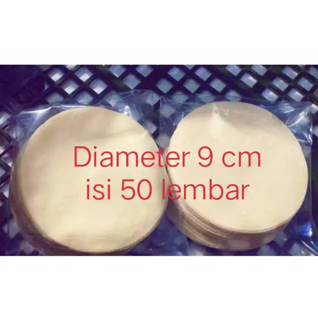 Kulit dimsum, 50 lembar/pack ukuran 9 cm