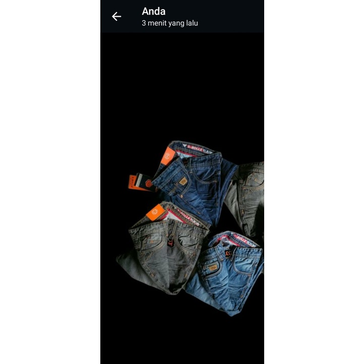 S-Rolle Raw Celana Panjang Jeans Pria Premium Warna Stone Blitz Abu Lighting Size 28 Sampai 33