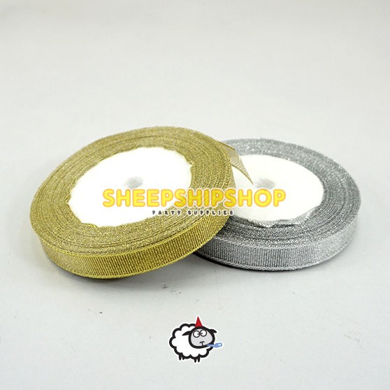 

PITA KAIN KECIL GLITTER 1 Cm Gold Silver