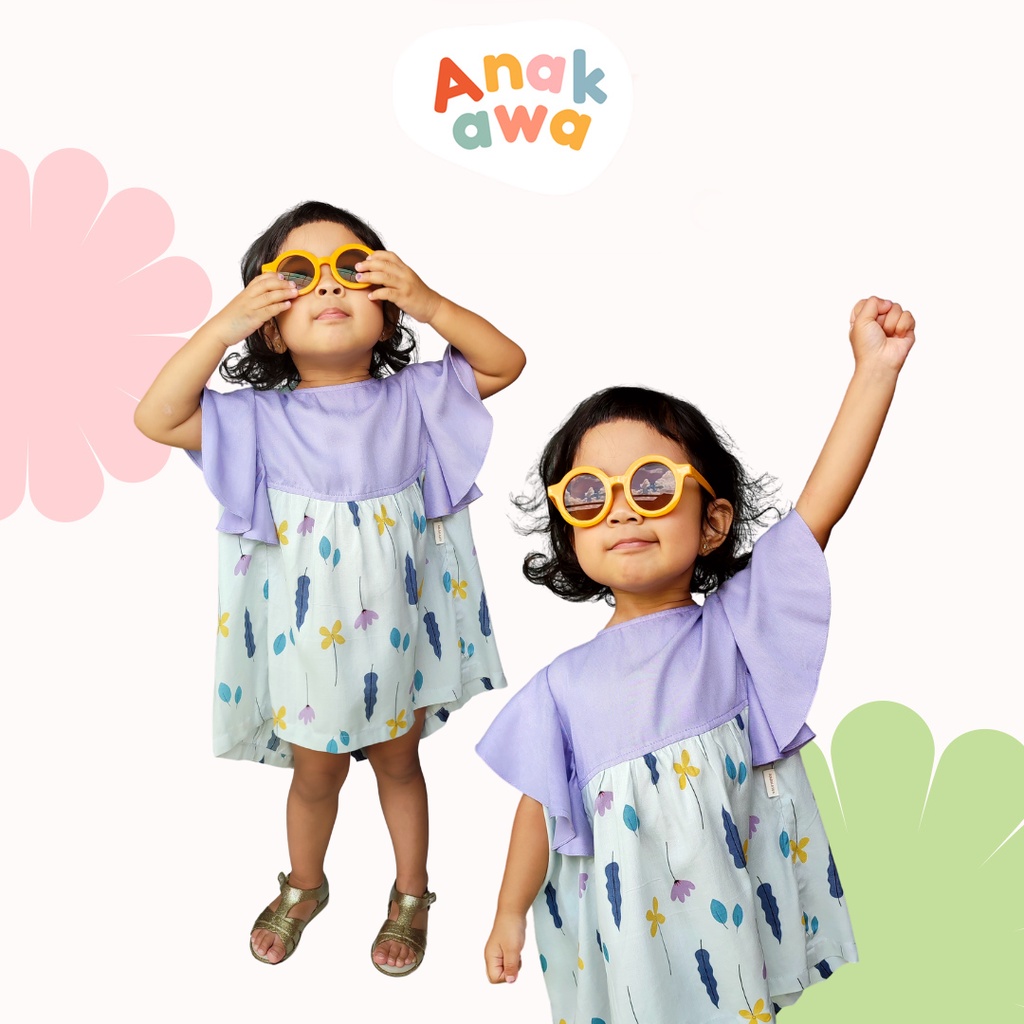 Anakawa Senja Dress Warna Lilac Dress Anak  Baju anak perempuan 2 tahun Dress Anak perempuan Baju An