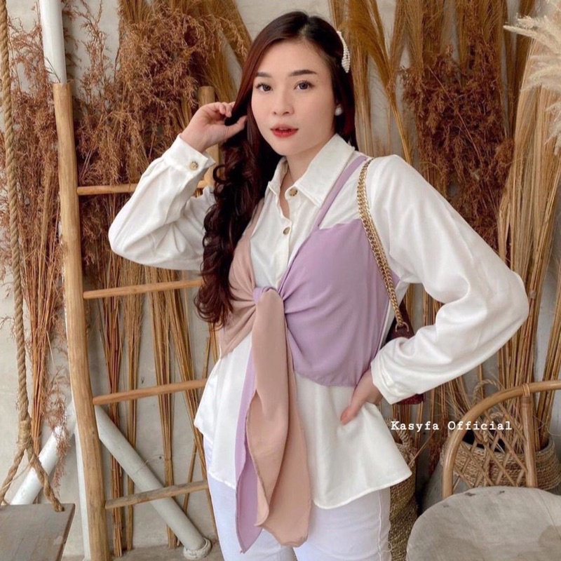 GWENI BLOUSE // ATASAN ROMPI TALI KOMBI WARNA