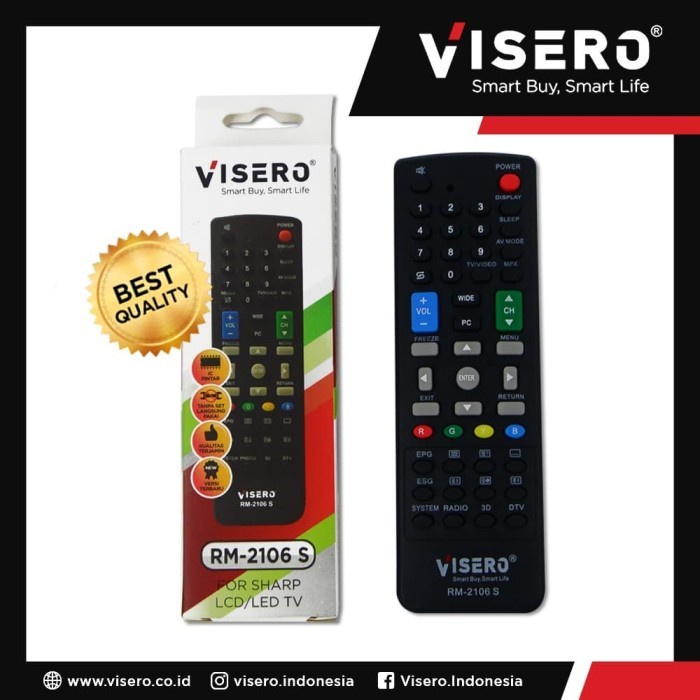 REMOT REMOTE MULTI TV LCD LED SHARP VISERO RM-2106 S LANGSUNG PAKAI