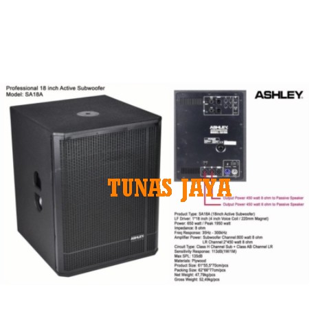 SUBWOOFER AKTIF ASHLEY SA18A/ SA 18A ORIGINAL 18 INCH ORIGINAL