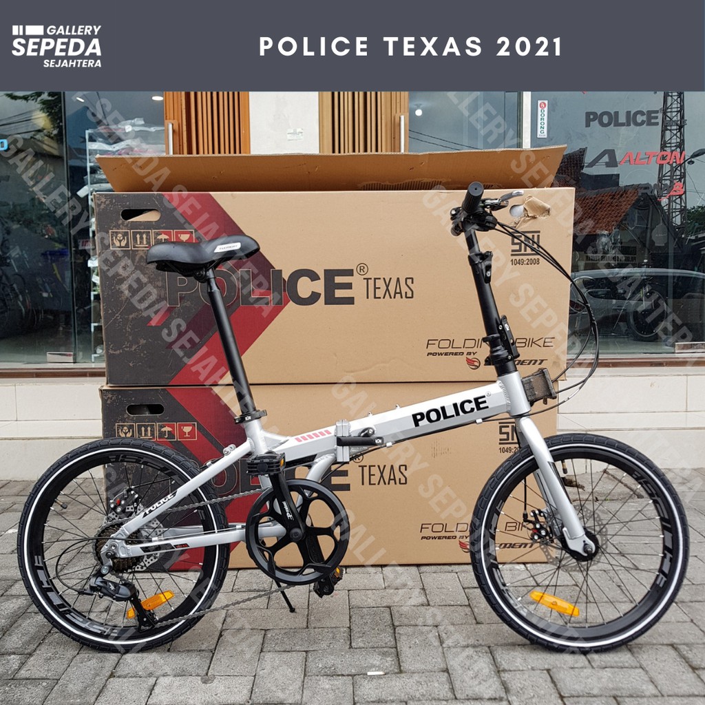 Sepeda Lipat Police Texas 2021 Silver Limited