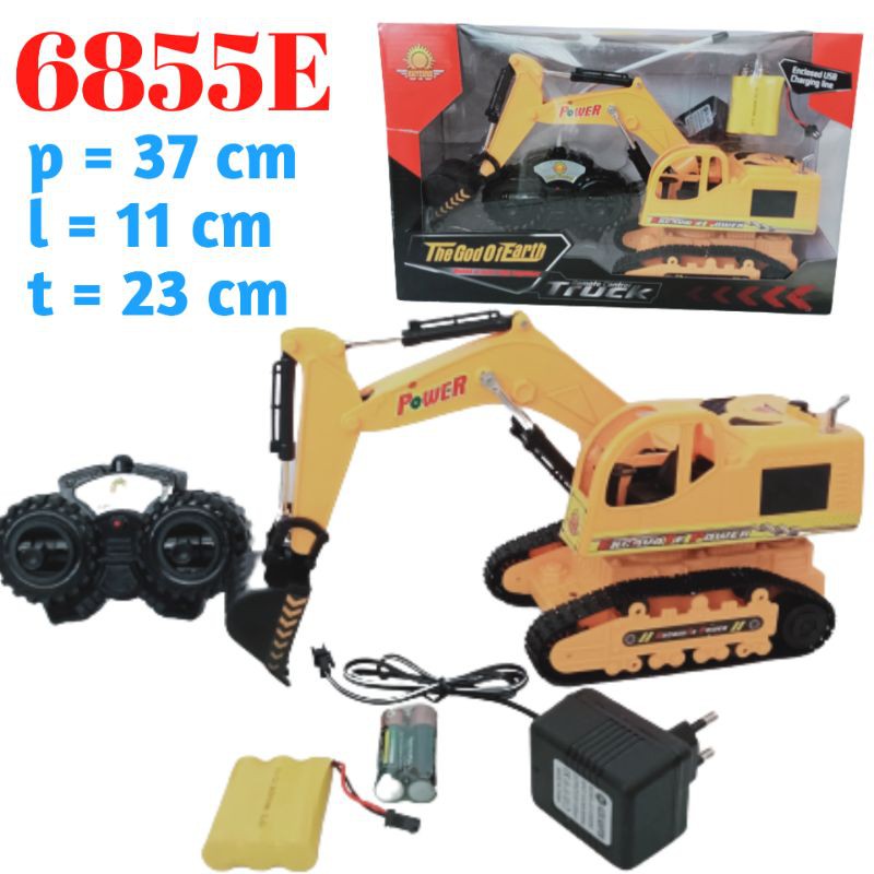 MAINAN MOBIL TRUK REMOTE CONTROL EXCAVATOR GARUK KUNING 6885E