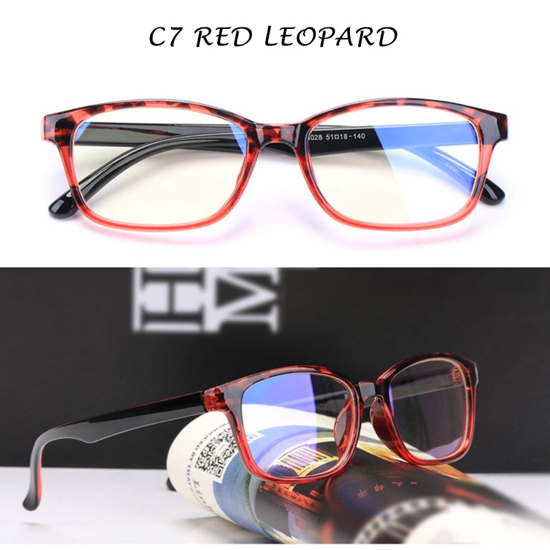 (YUZHU) Bayar di Tempat Profession Anti Blue Frame Kacamata Wanita/Pria Retro Anti Radiation Eyeglasses