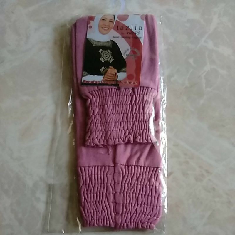 manset tangan kerut pendek /manset tangan original TAZLIA/manset SMOKE-Ungu dusty