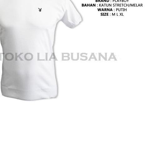 ☇ Kaos Dalam Pria Body Fit O Neck Original Playboy Bahan Katun Lembut - Hitam, M ✪