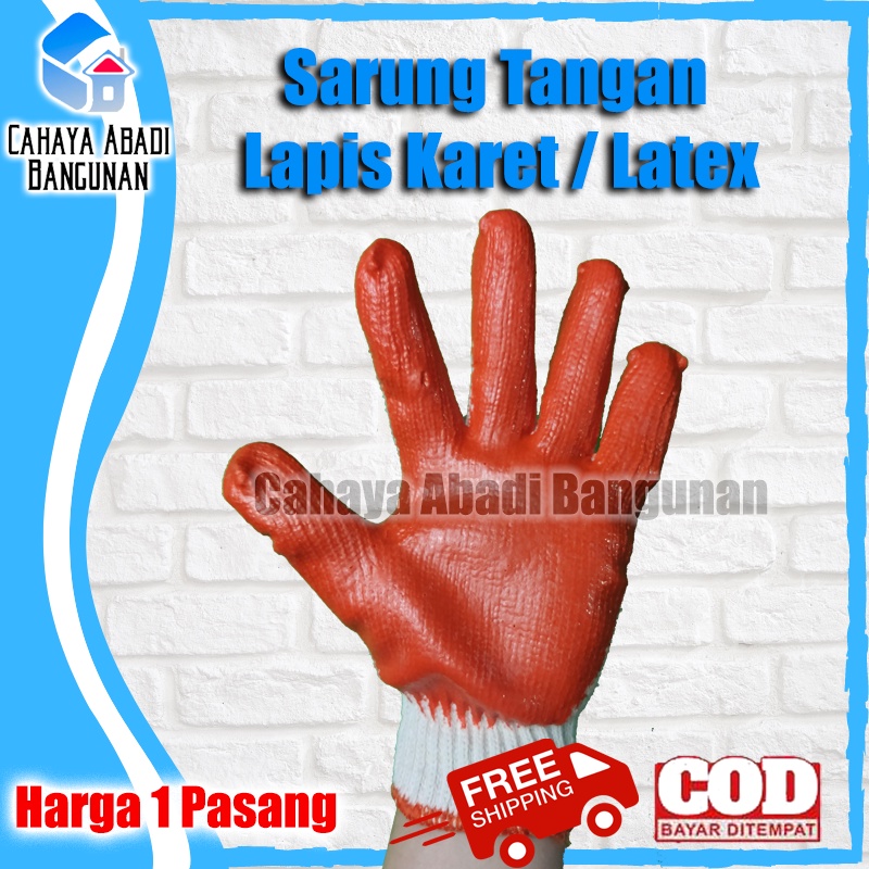 Sarung Tangan Lapis Karet | Kaos Tangan Angkat Kaca Alat Safety