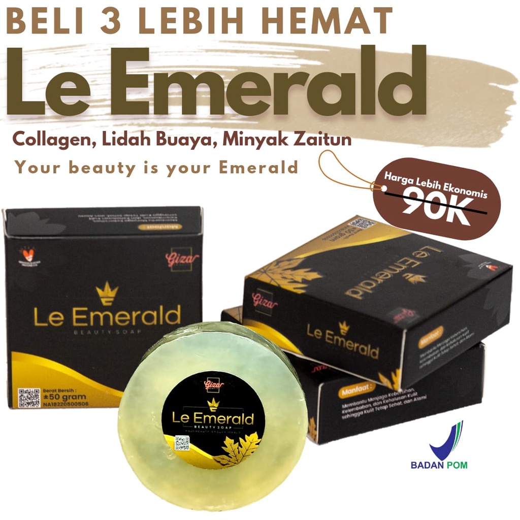 [Beli 3 Lebih HEMAT] Sabun Le Emerald Collagen Sabun Pencerah, Pemutih Wajah dan Badan