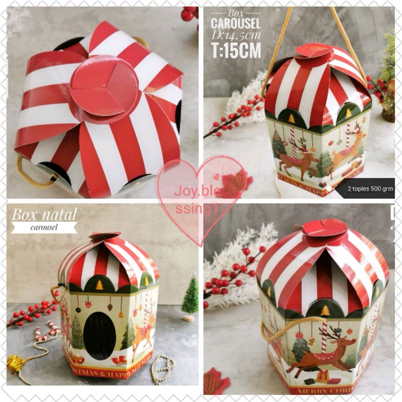 

(KODE N2) BOX NATAL CAROUSEL KOMEDI Putar 2 toples 500 grm (1 pak isi 5 pcs)