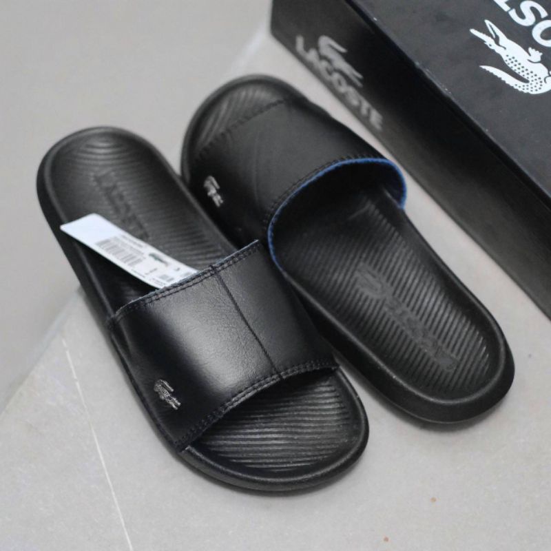 Sandal Lacoste Leather Croco Sliders