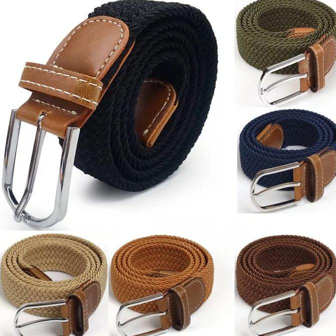 Ikat Pinggang Pria Wanita Elastis Rajut Karet Melar