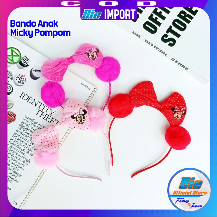 Bando Micky Mouse PomPom Preium Impor Best Seller