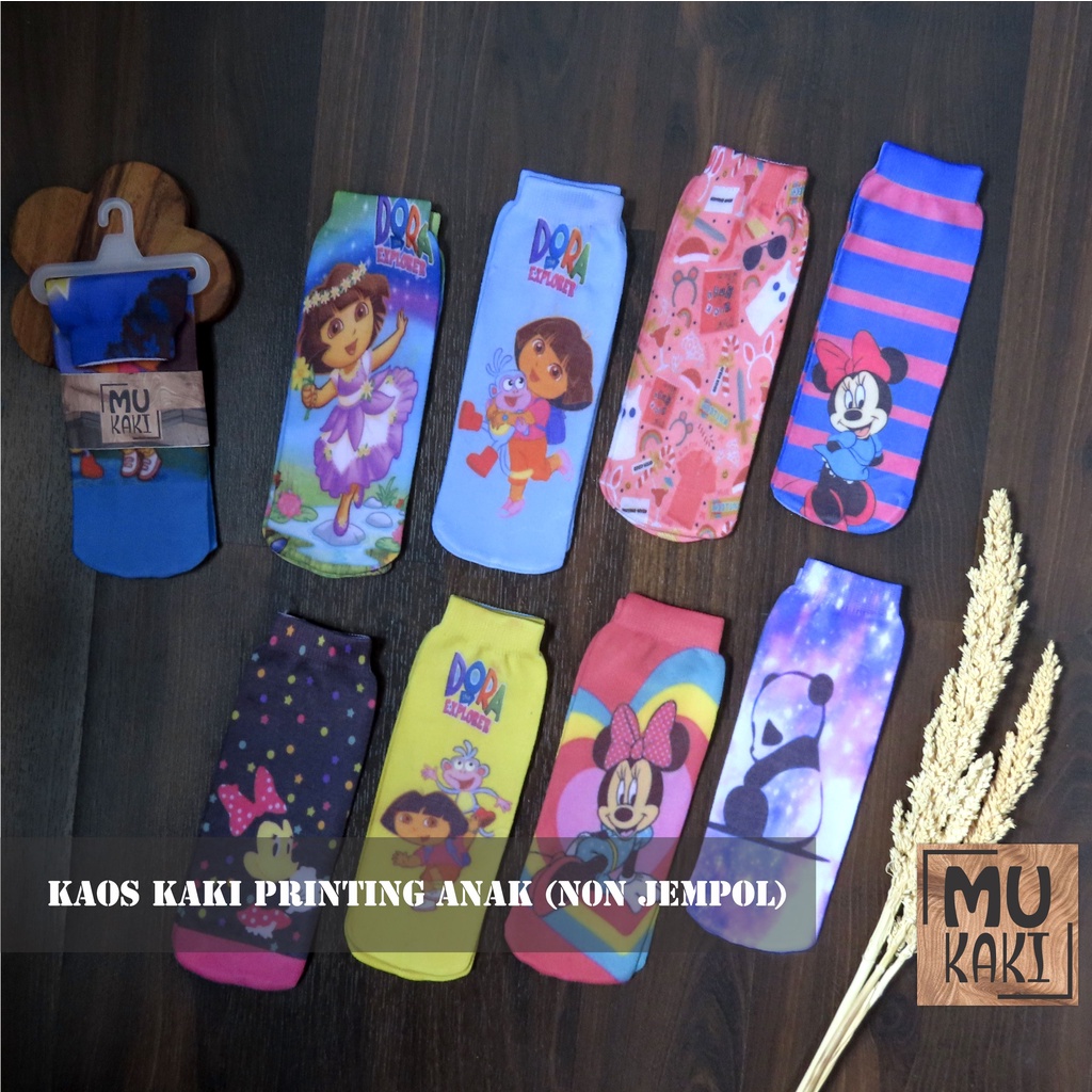 Kaos Kaki Printing Anak Karakter Murah Mukaki C